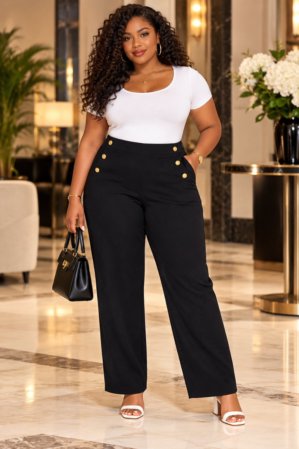 Pantalon classique grande taille