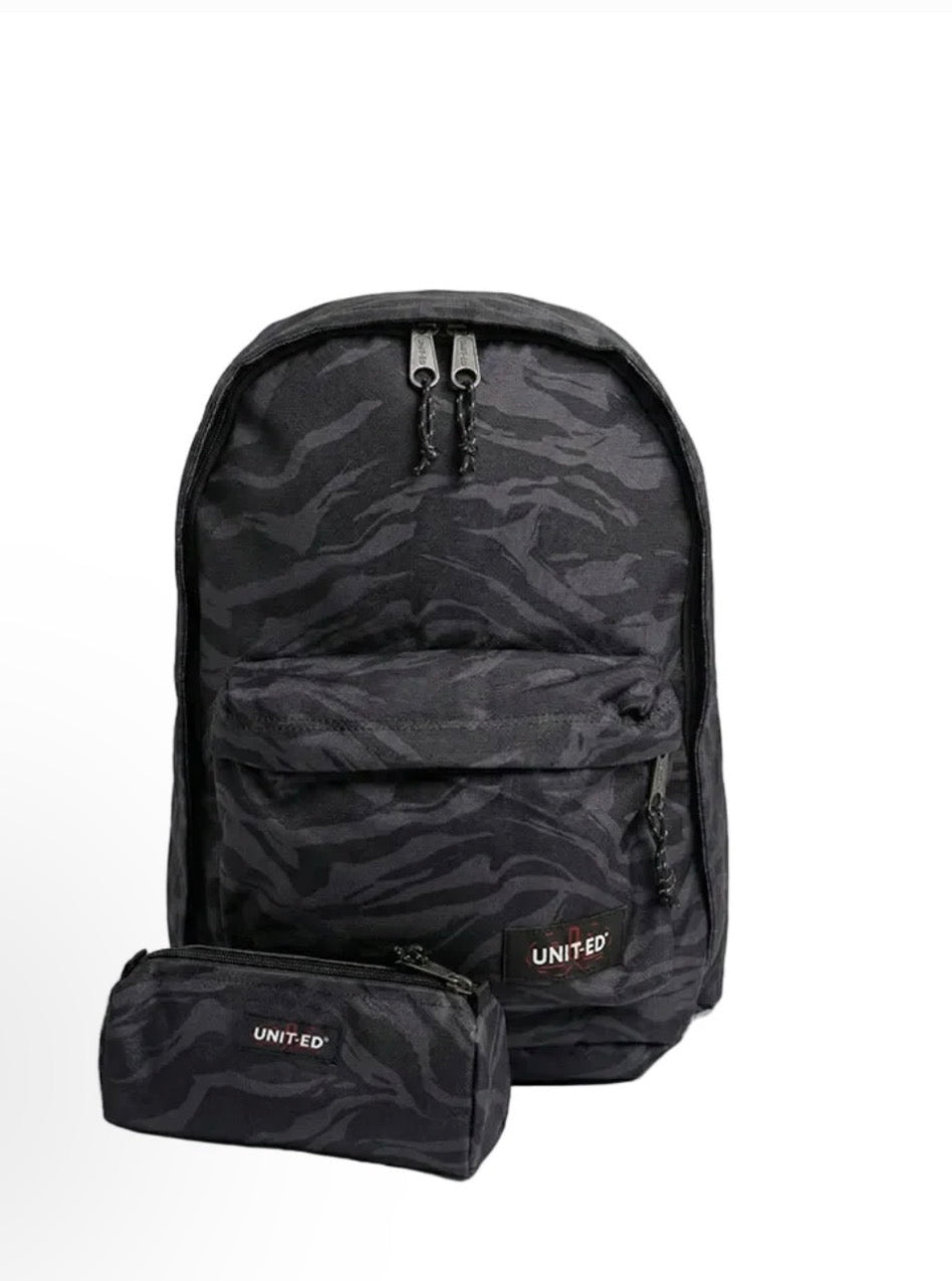Sac à dos imprimé camouflage + Trousse UNIT-ED