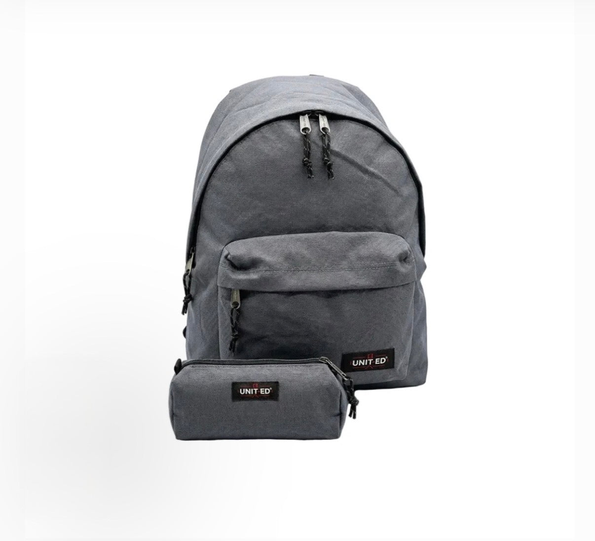 Sac à dos uni gris + Trousse UNIT-ED