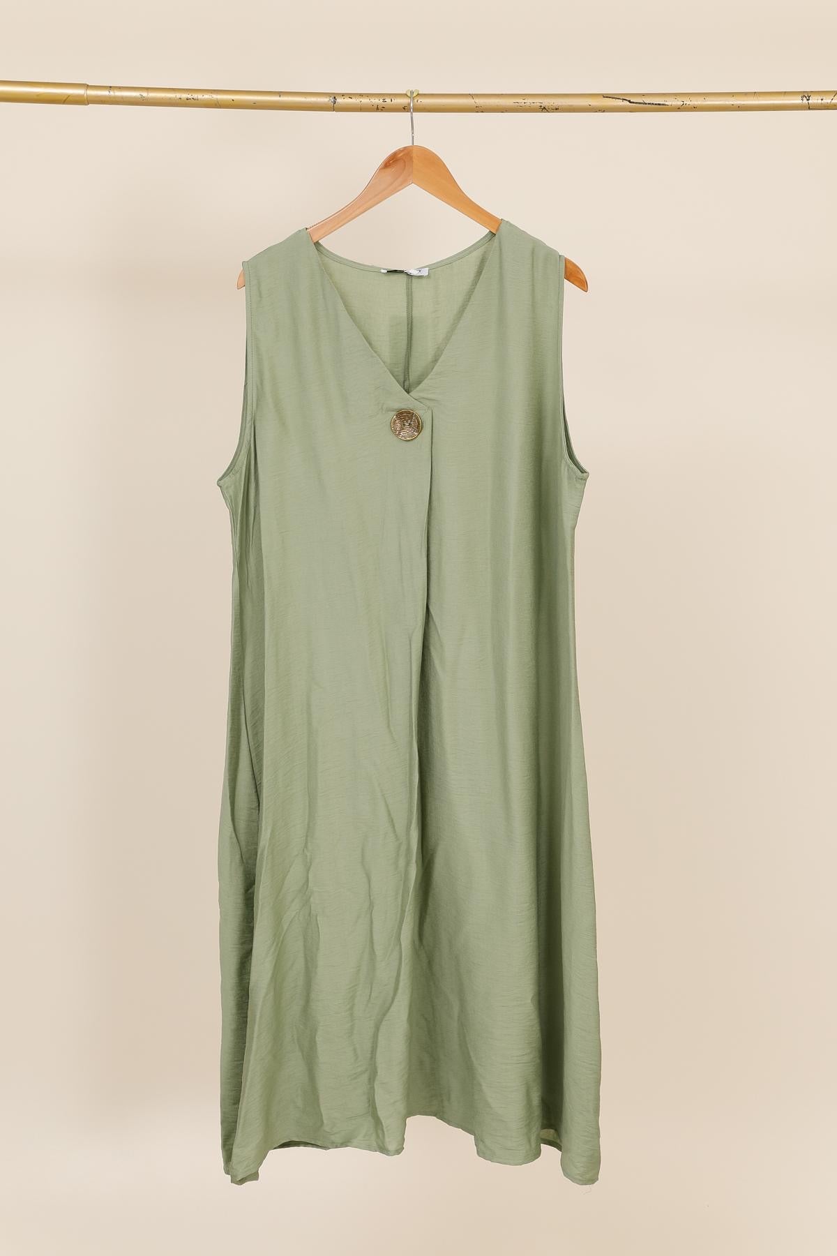 Robe Longue Sans Manche Col V