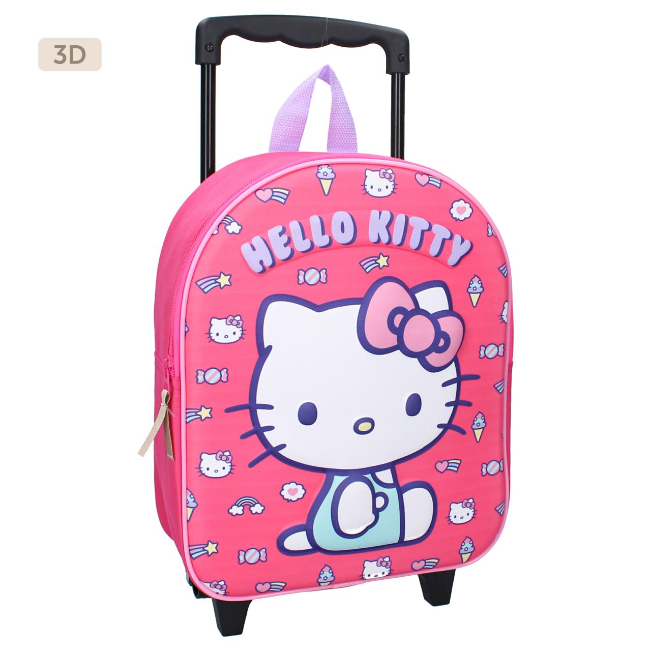 Sac à dos 3D à roulette Hello Kitty 32'