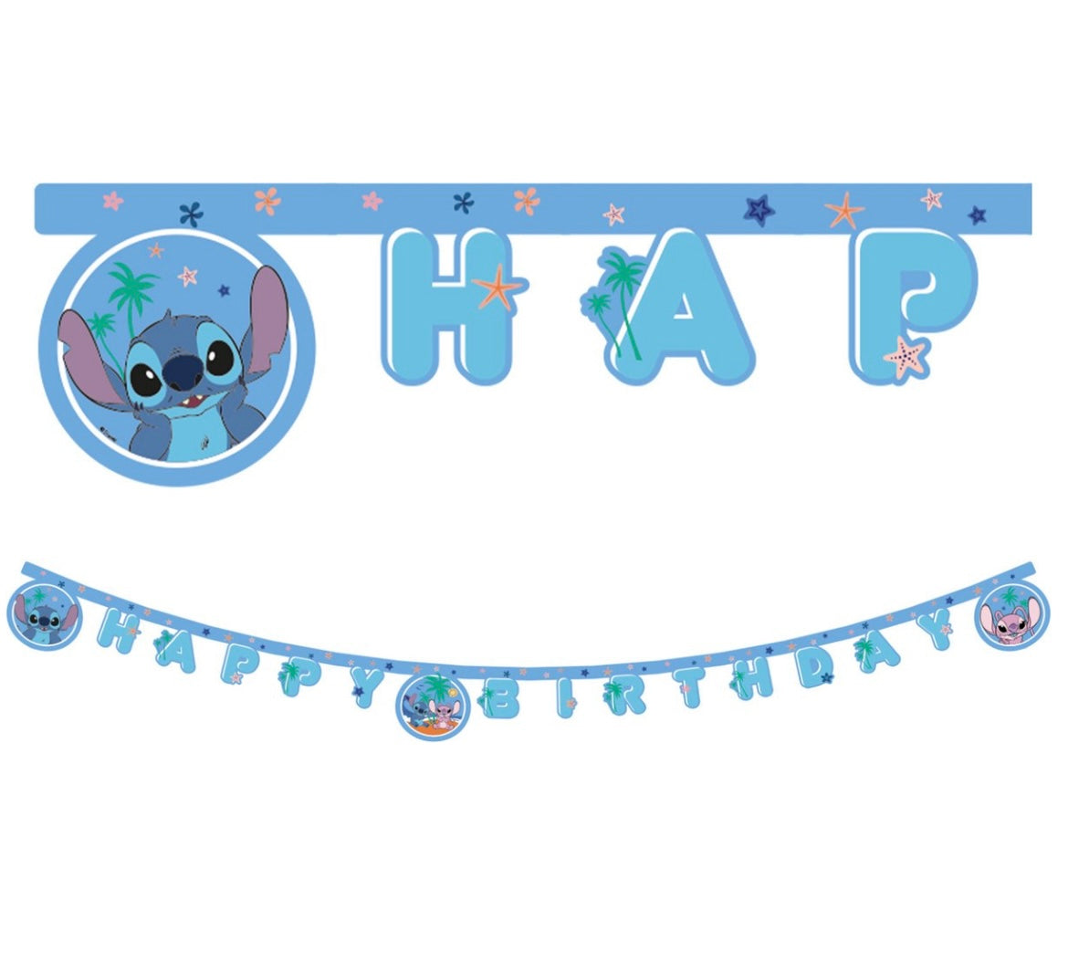 Réassort 12/12 Guirlande Happy Birthday Stitch