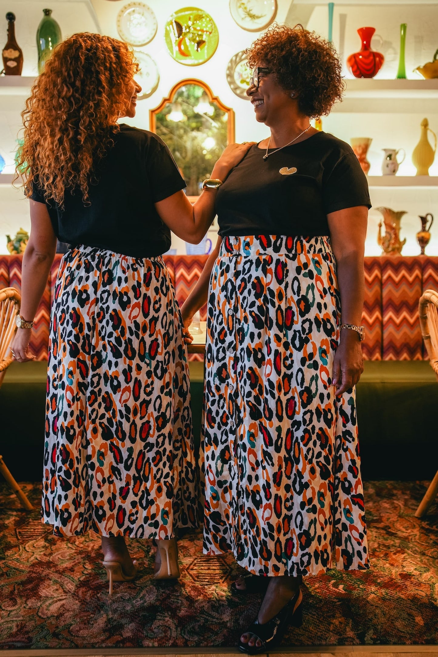 Jupe motif avec boutons