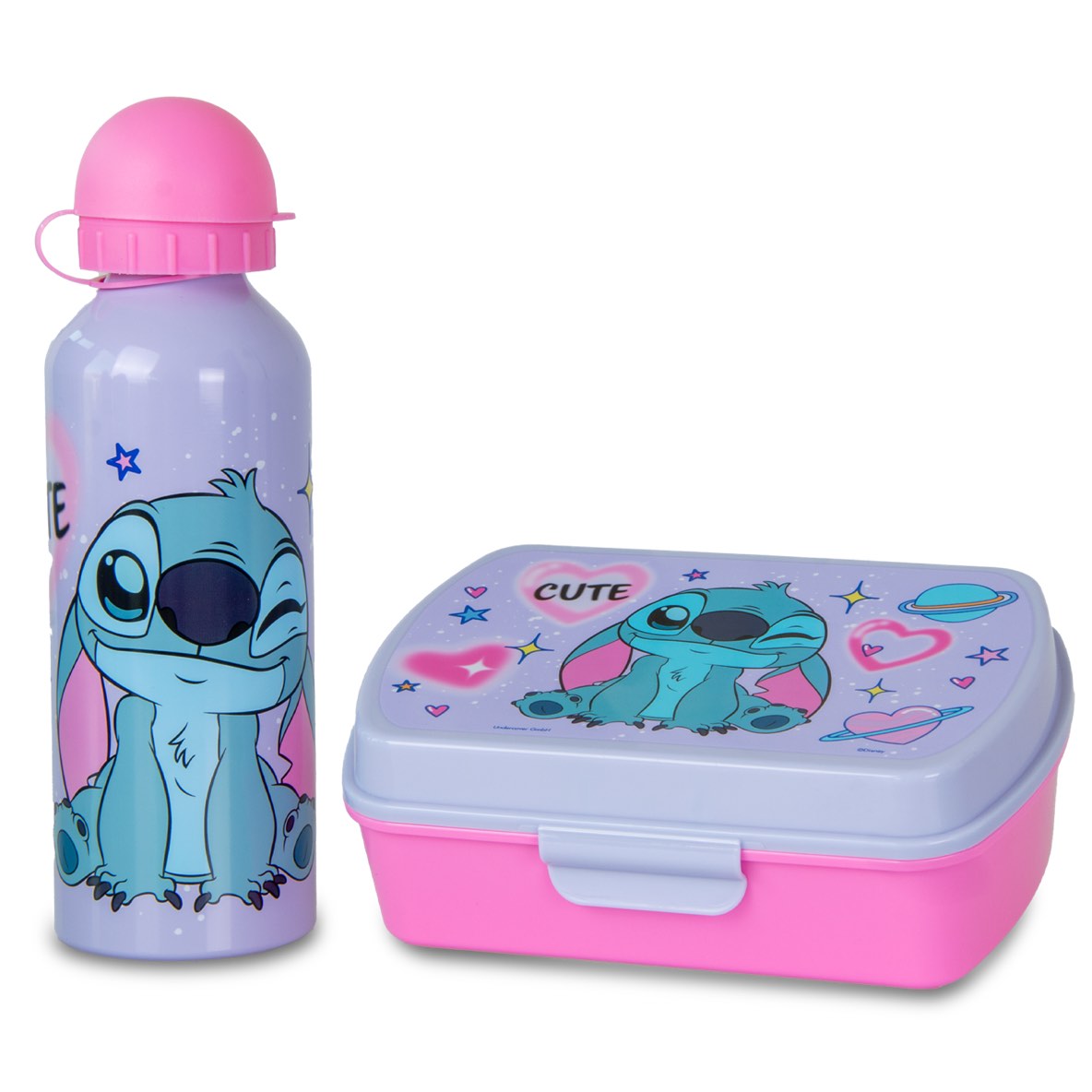 Set boîte à goûter + gourde Alu STITCH