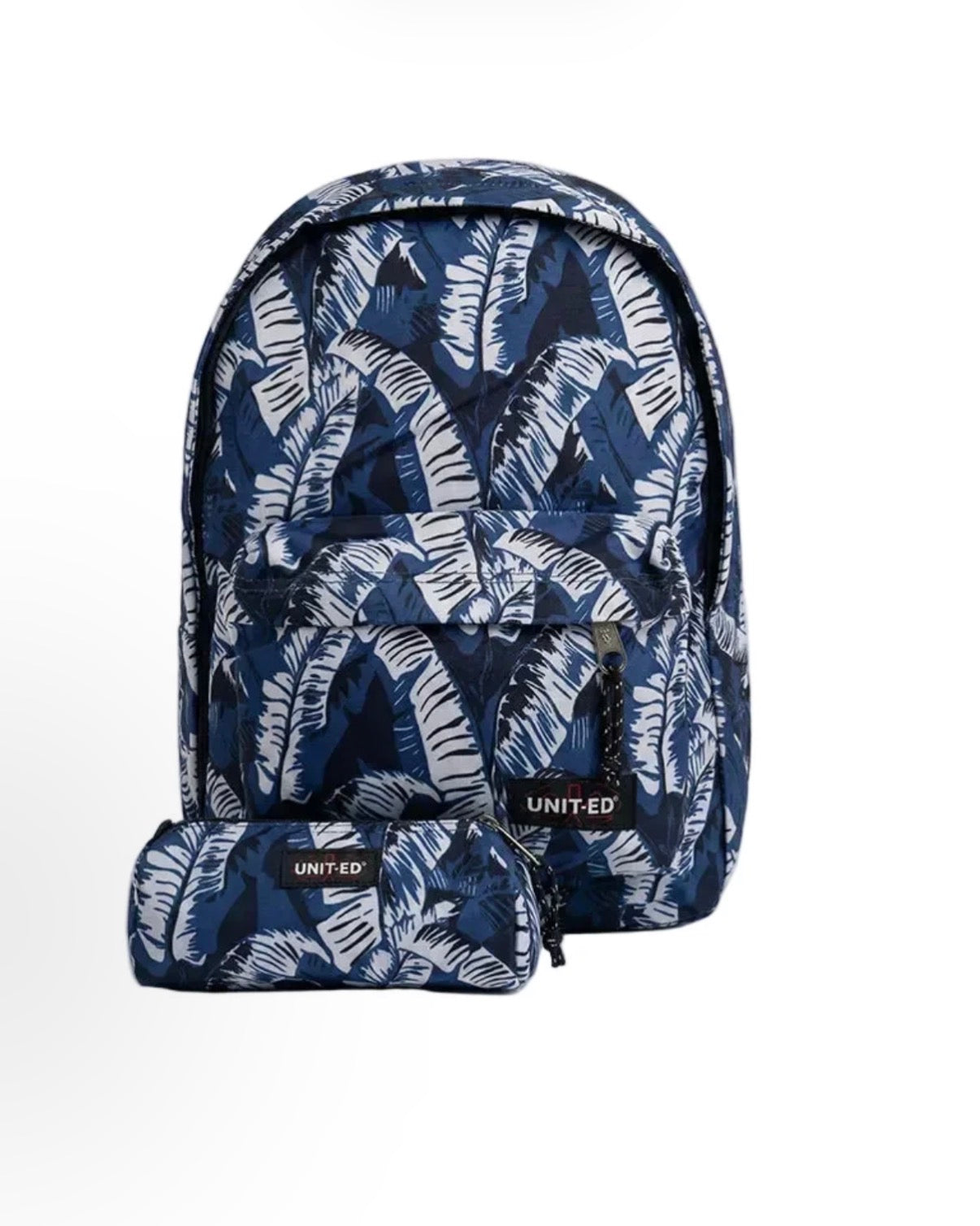 Sac à dos imprimé feuille tropical + Trousse UNIT-ED