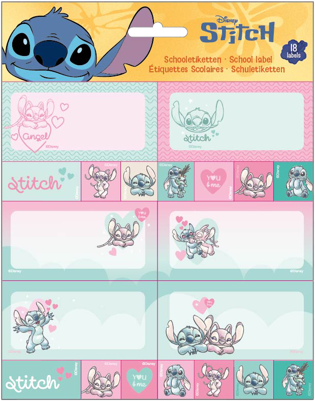 Arrivage du 04/08 Étiquette scolaire STITCH