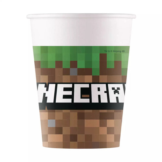 Paquet de 8 Gobelets carton Minecraft