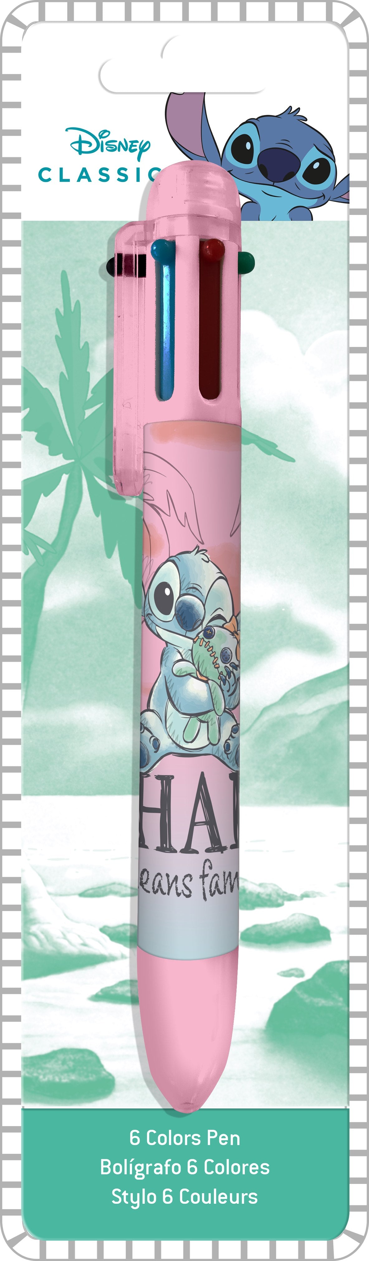 Stylo 6 couleurs STITCH