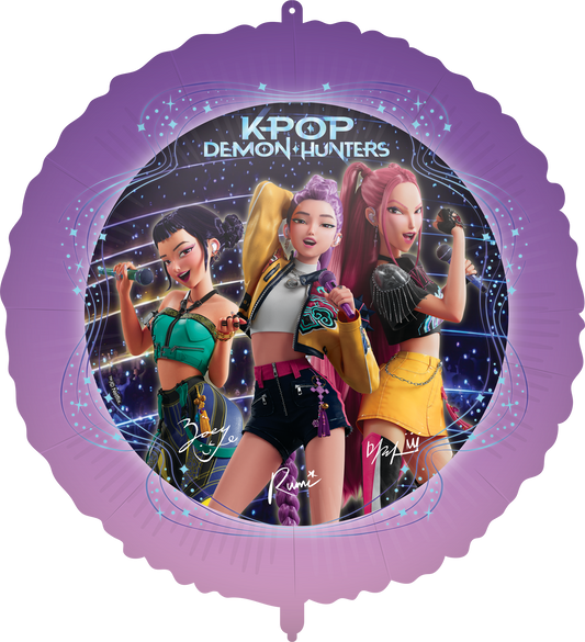 Pré-commande du 05/06 Ballon K-Pop Hunter en aluminium arrondi - DIAMÈTRE 46 CM