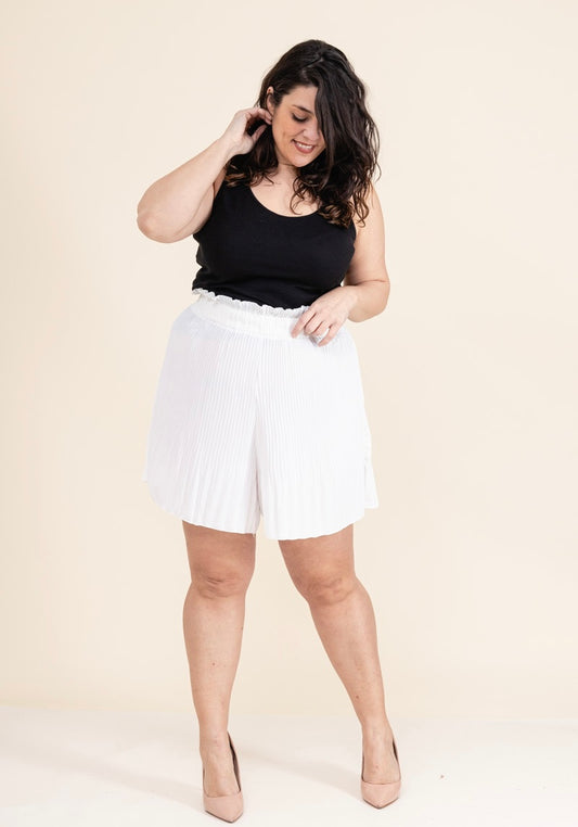 Short fluide plissé