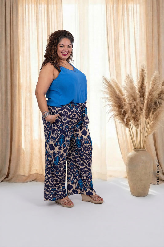 Pantalon imprimé avec ceinture