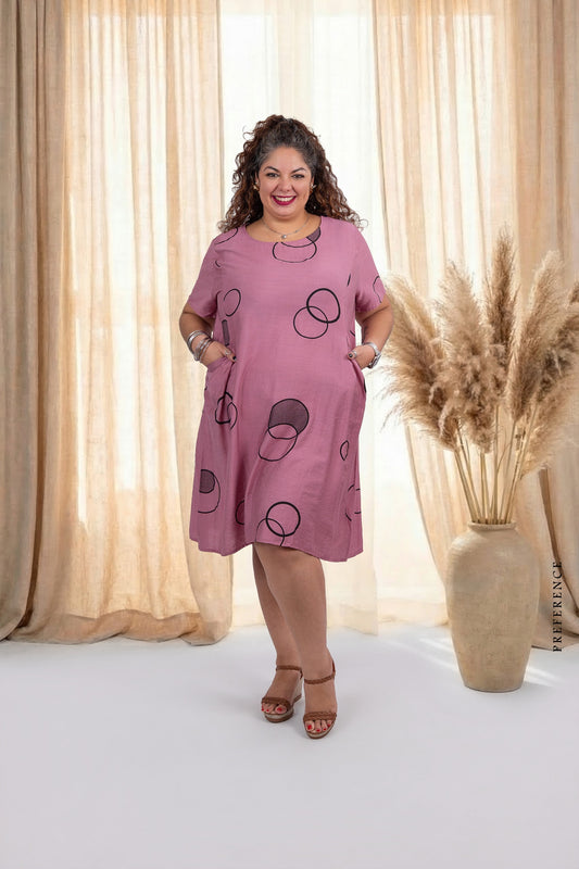 Robe ample imprimée avec poche