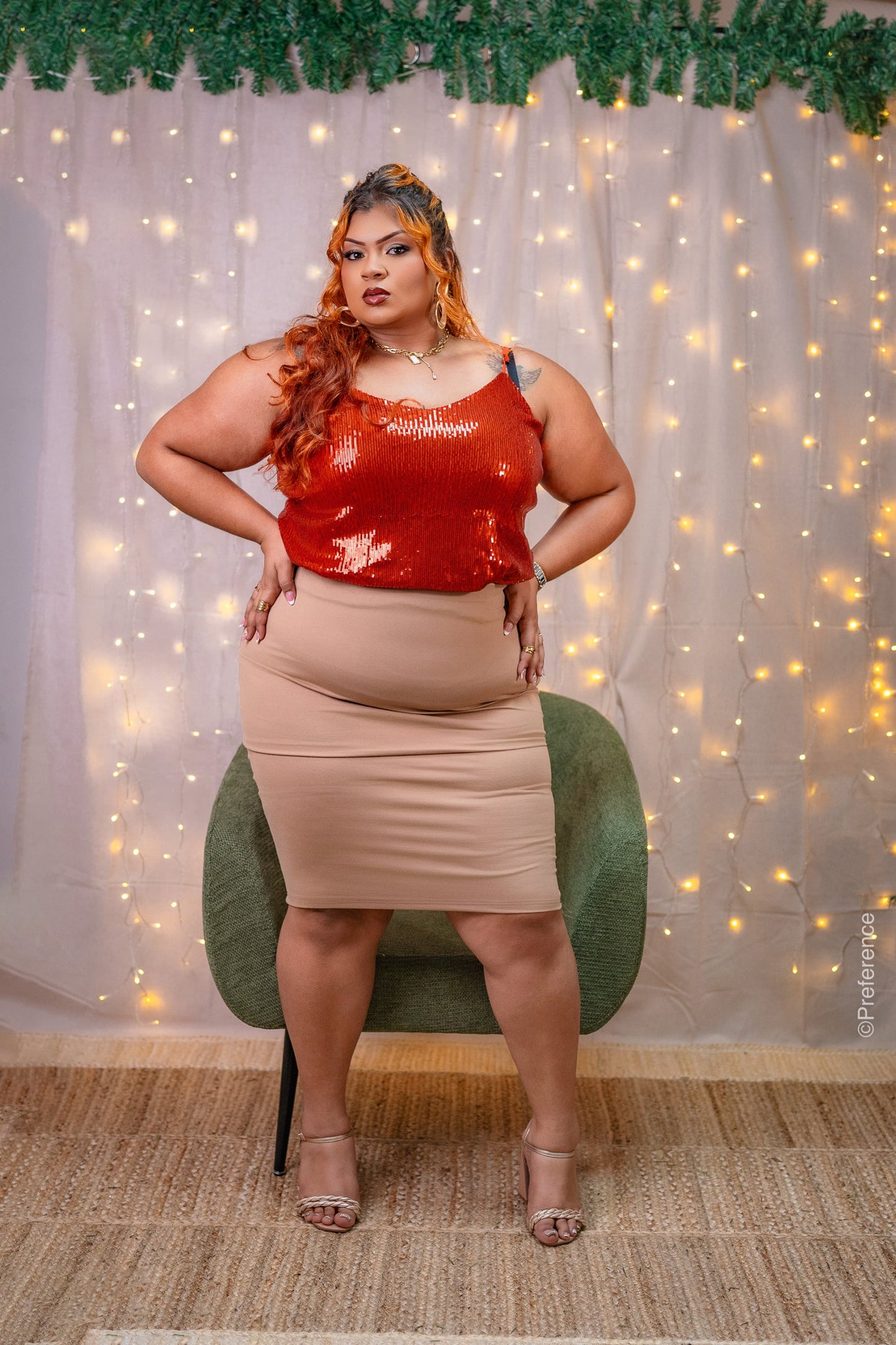 Top en sequins Grande Taille