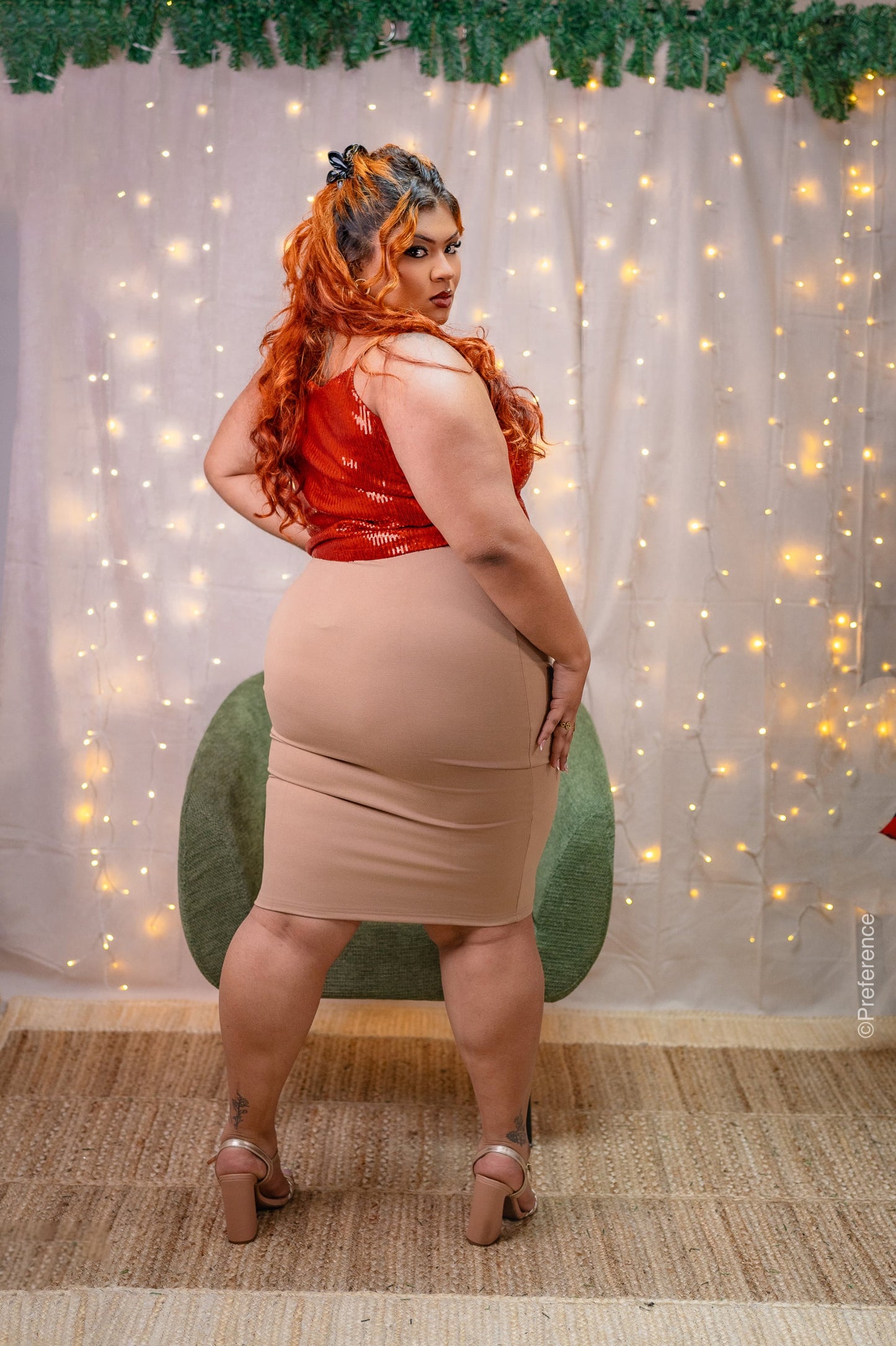 Top en sequins Grande Taille