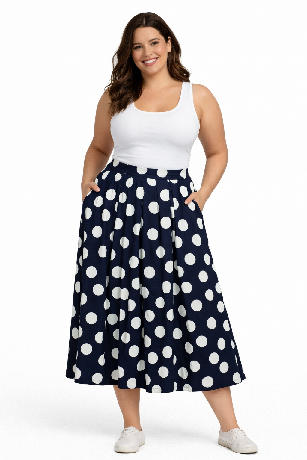 Jupe à pois grande taille