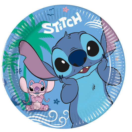 Paquet de 8 Assiettes carton STITCH (20cm)