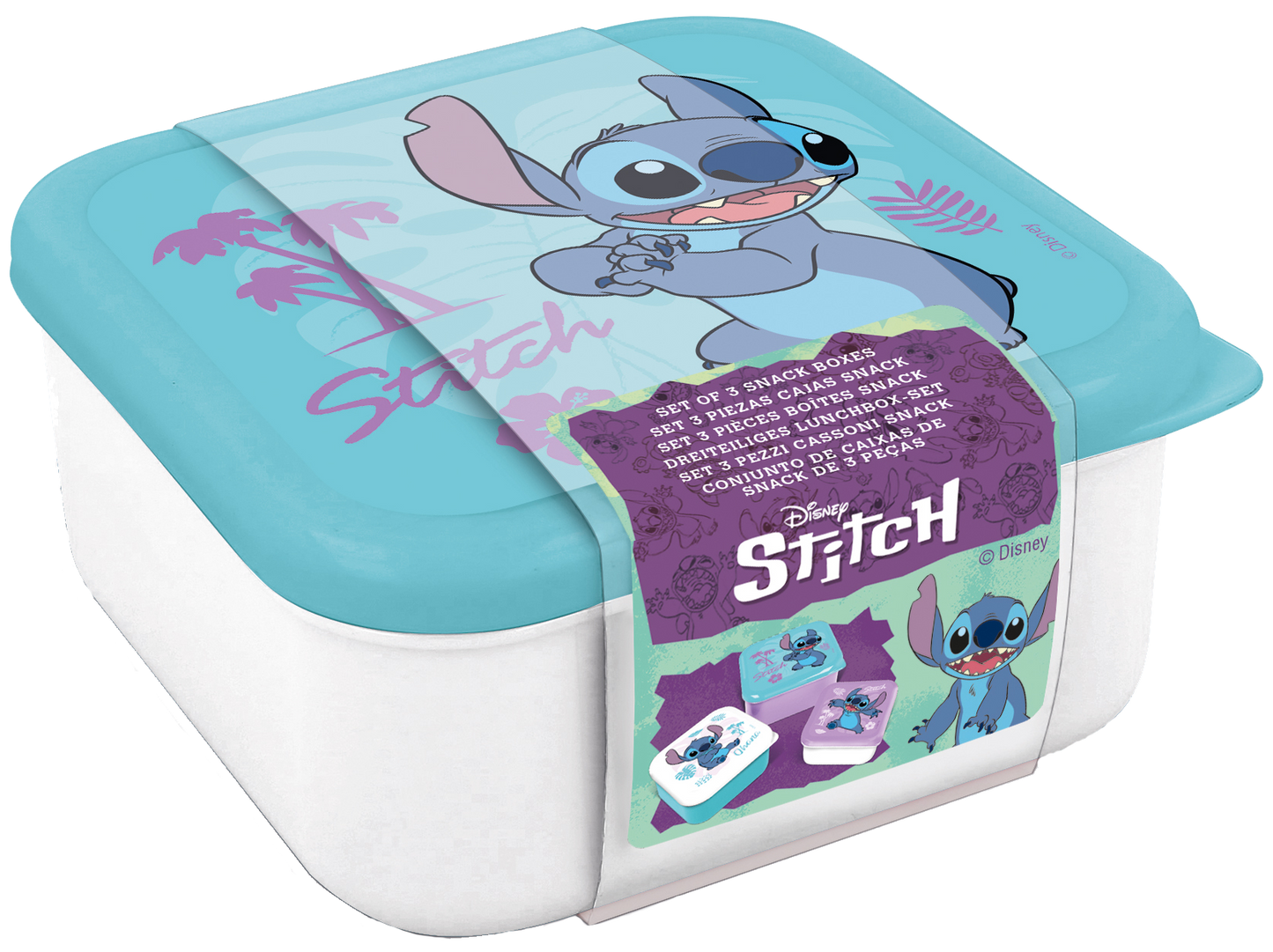 Set de 3 boites à goûter Stitch