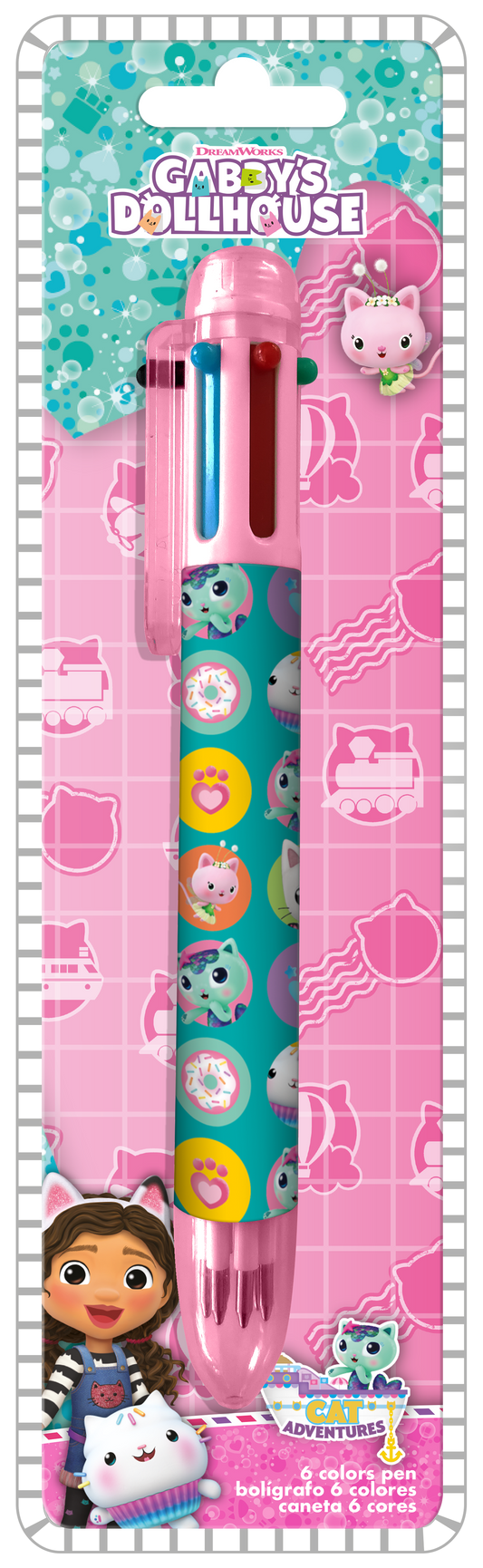 Stylo 6 couleurs Gabby Chat